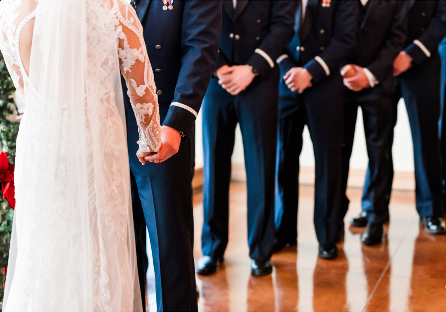 Winter Wonderland Wedding in Colorado Springs | Britni Girard Photography Colorado Wedding Photography and Film Team | Snow covered mountains and Christmas just a few days away | Annika + John's Nostalgic Winter Wedding | Bride's Dress iDream Bridal Essence of Australia | Air Force Academy | Ceremony Entrance Rustic Cabin 