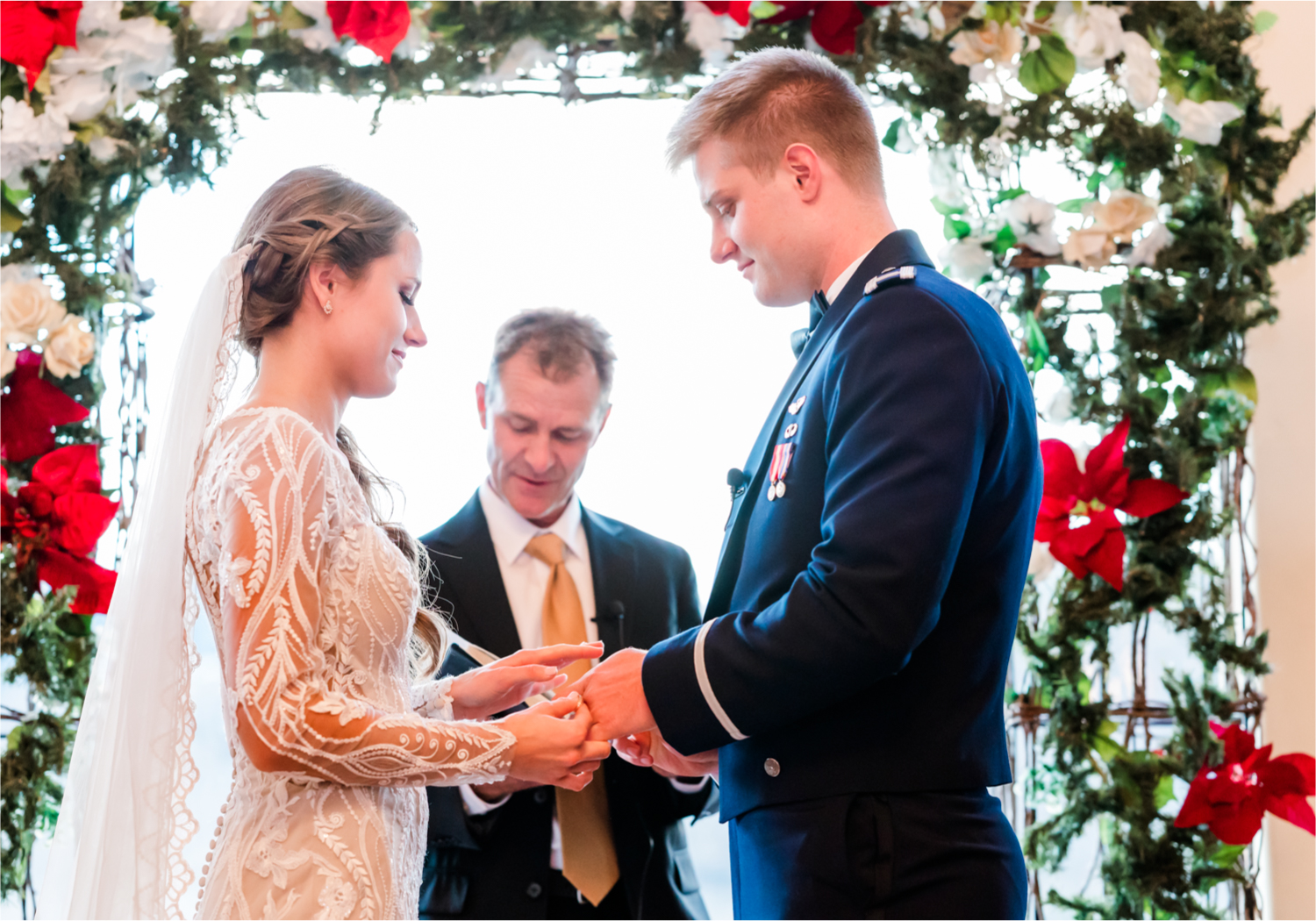 Winter Wonderland Wedding in Colorado Springs | Britni Girard Photography Colorado Wedding Photography and Film Team | Snow covered mountains and Christmas just a few days away | Annika + John's Nostalgic Winter Wedding | Bride's Dress iDream Bridal Essence of Australia | Air Force Academy | Ceremony Entrance Rustic Cabin 