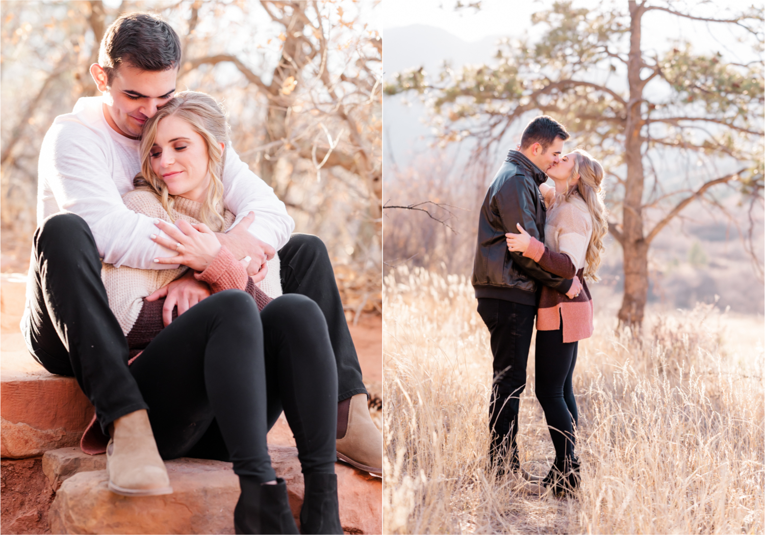 Winter Engagement at Red Rock Canyon Open Space in Colorado Springs | Britni Girard Photography Colorado Wedding Photography and Videography Team | Romantic strolls through the canyons and snuggles from the cold for these two Air Force Academy Graduates