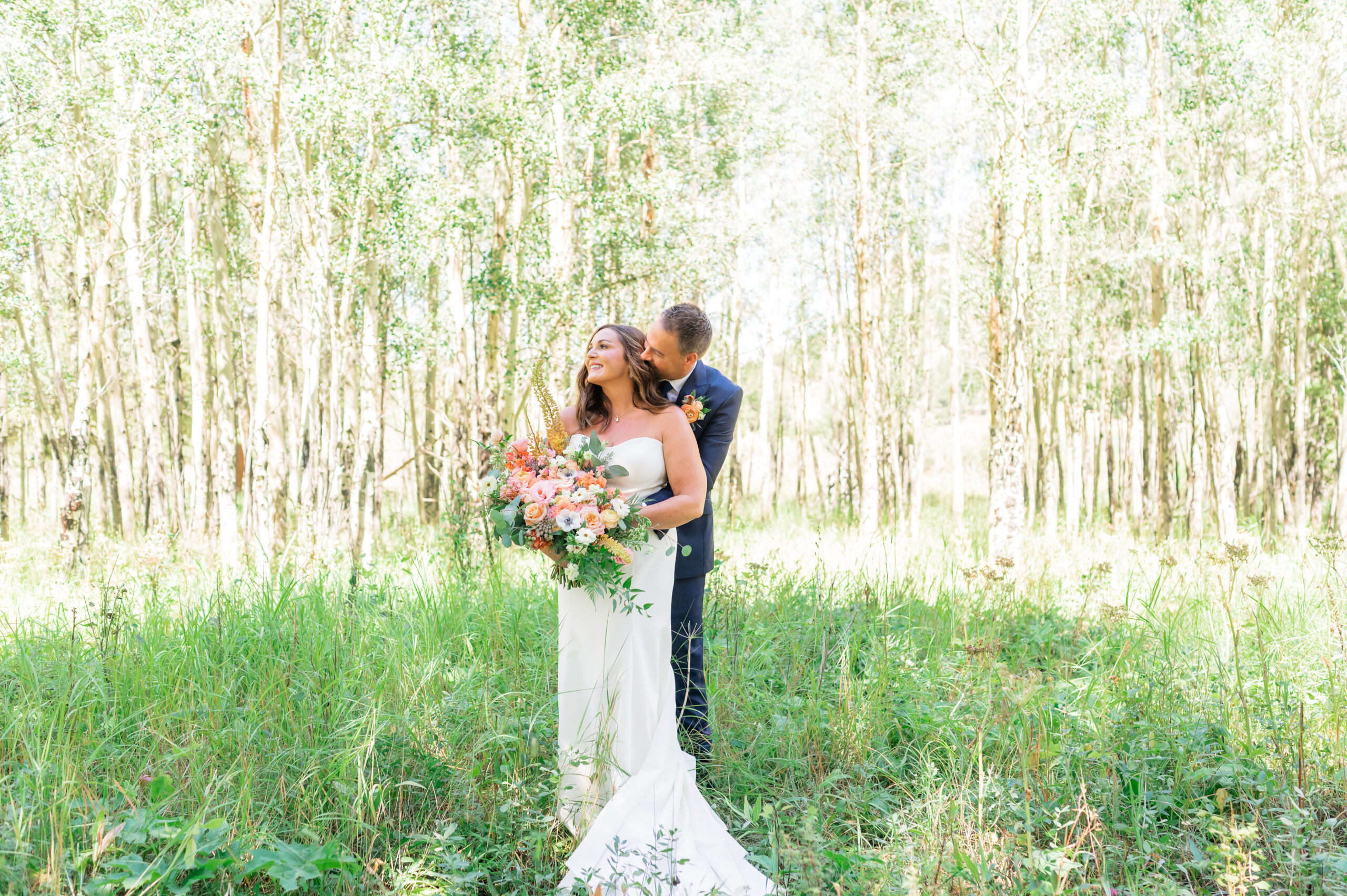 Bride and Groom Portraits at Lily Lake | Britni Girard Photography