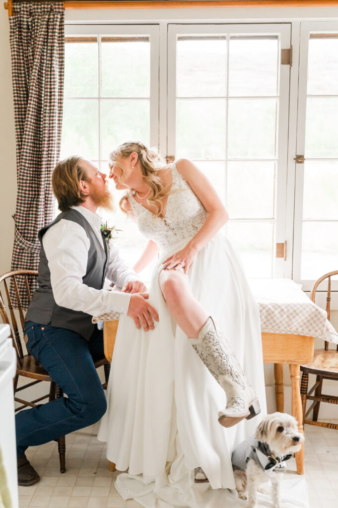Rain on Wedding Day at Sylvan Dale Ranch in Loveland | Britni Girard Photography - Tips for Photographers for rain on a wedding day - Take advantage of the down time and shoot near a window